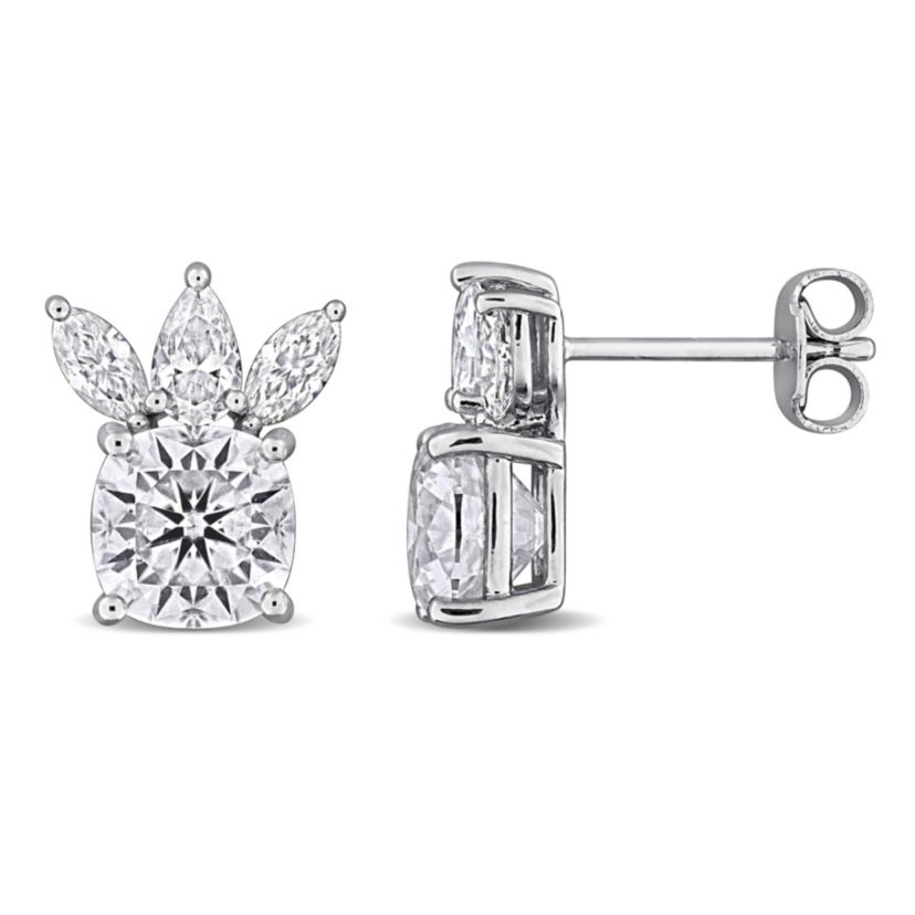 Lab Created Created White Moissanite Stud Earrings in Sterling Silver