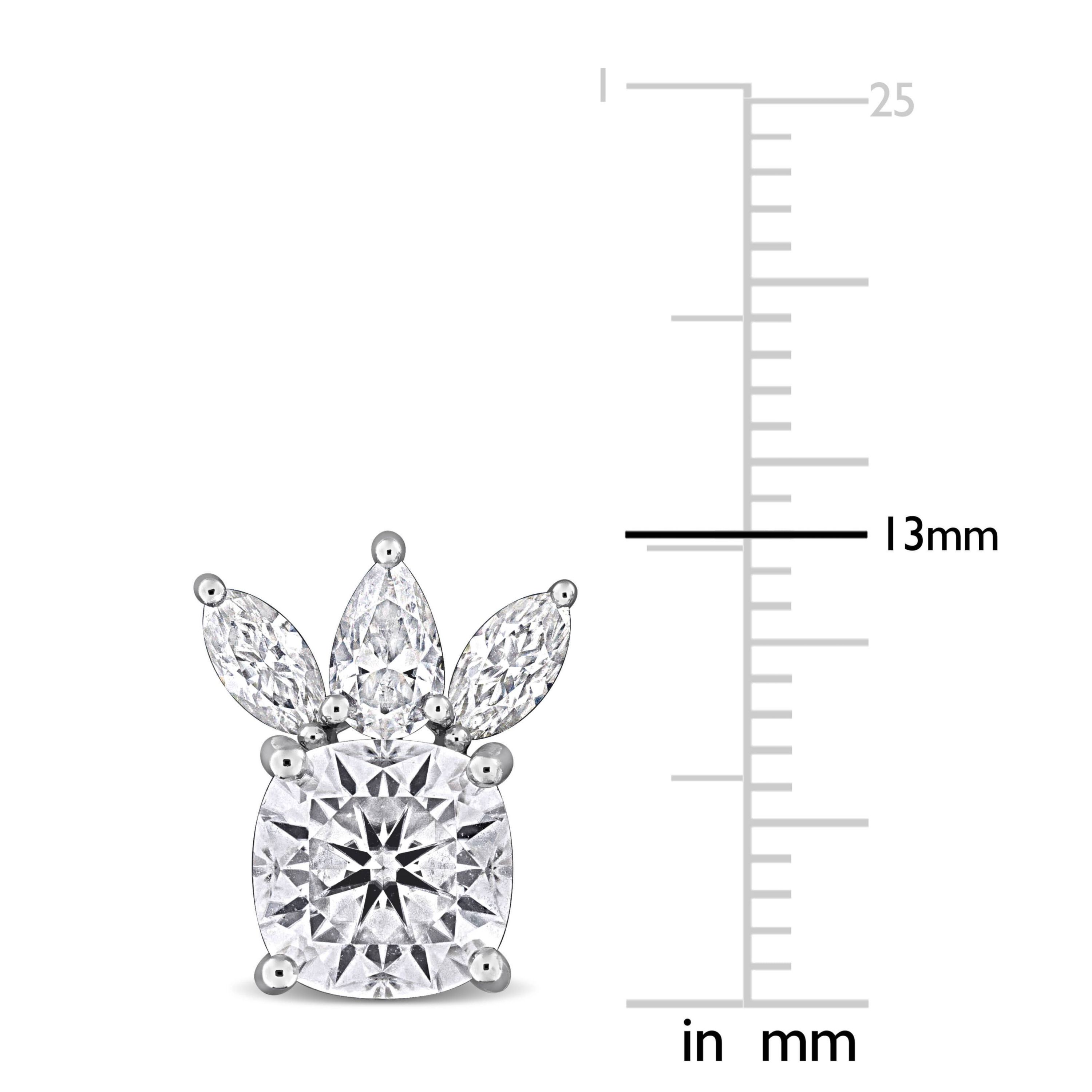 Lab Created Created White Moissanite Stud Earrings in Sterling Silver