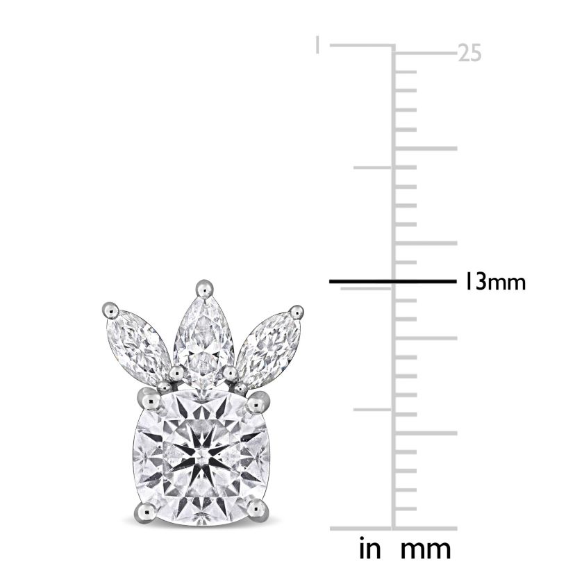 Lab Created Created White Moissanite Stud Earrings in Sterling Silver