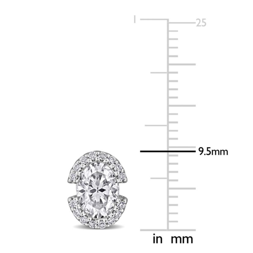 Lab Created Created White Moissanite Stud Earrings in Sterling Silver