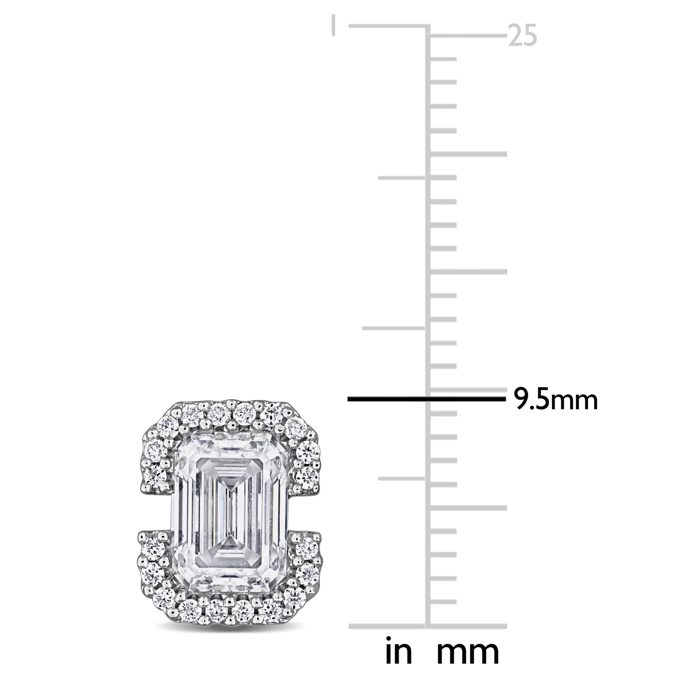 Lab Created Created White Moissanite Stud Earrings in Sterling Silver