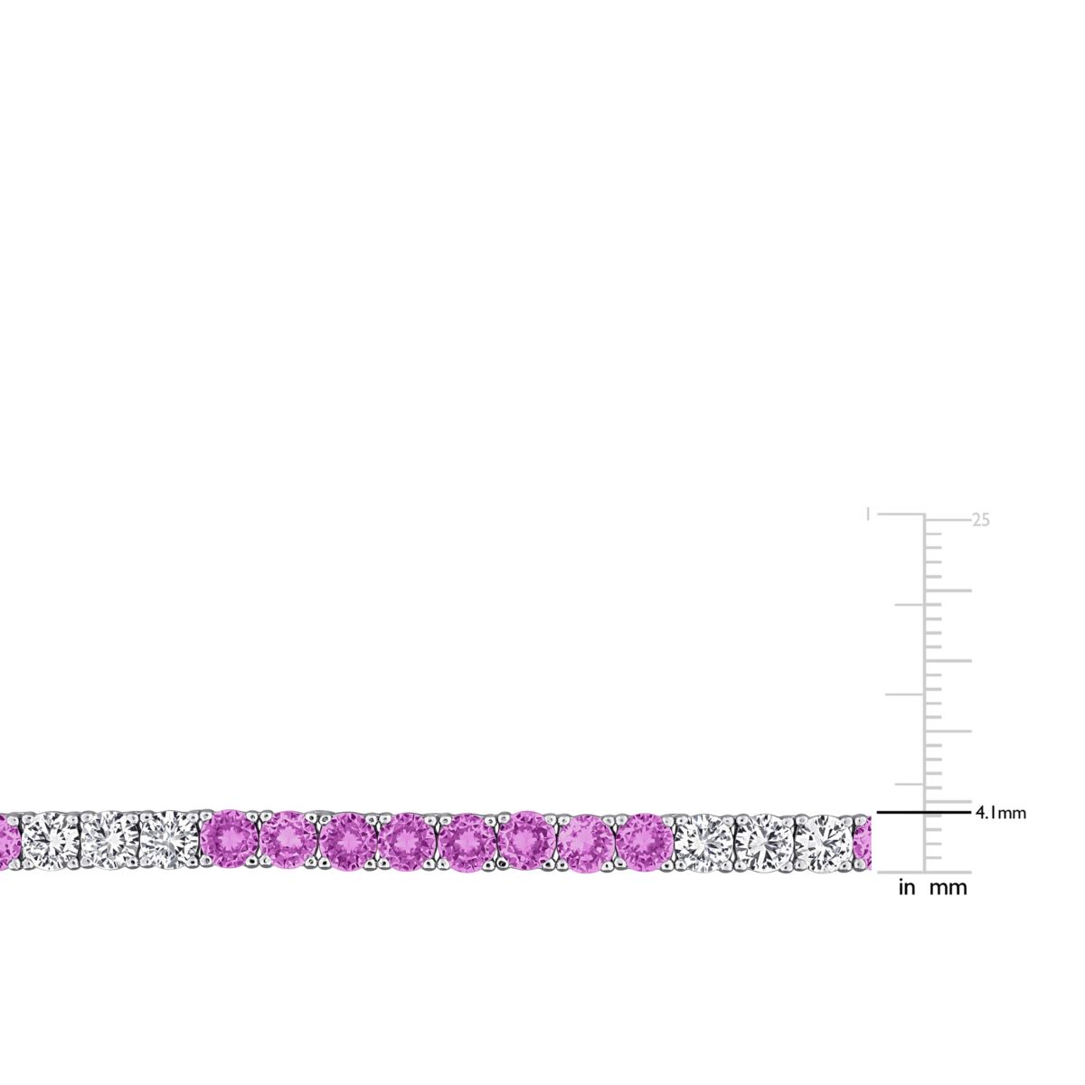 Created Gemstone & Created White Sapphire Necklace in Sterling Silver, 17"