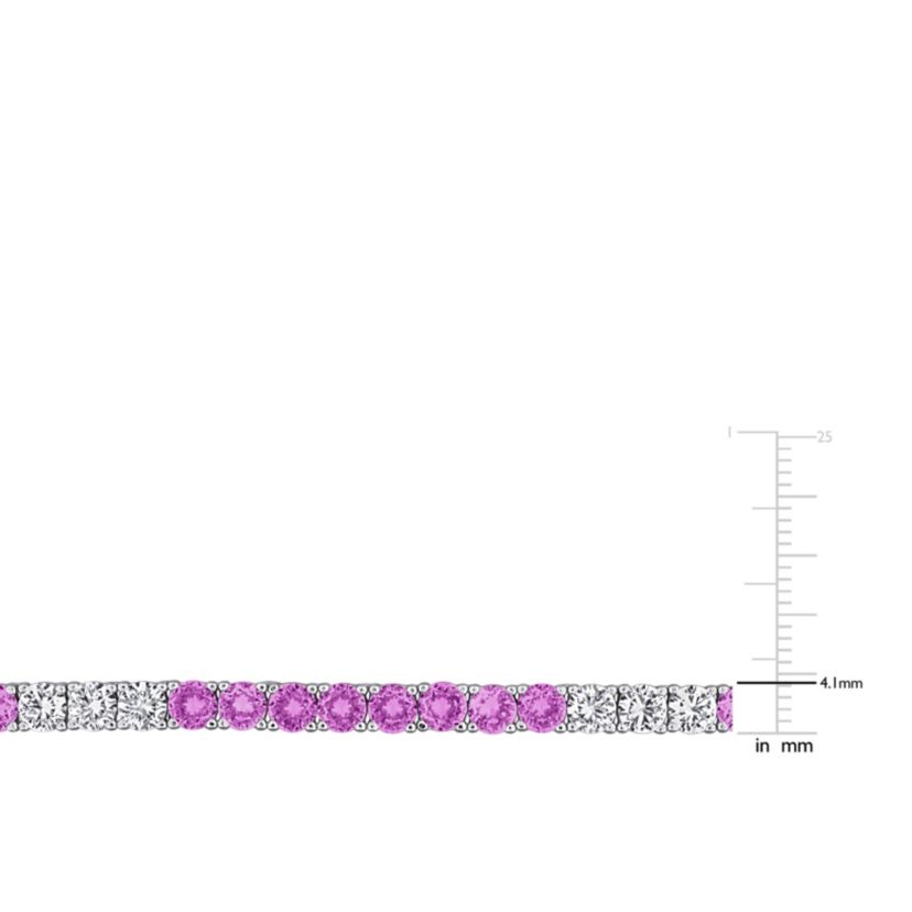 Created Gemstone & Created White Sapphire Necklace in Sterling Silver, 17"