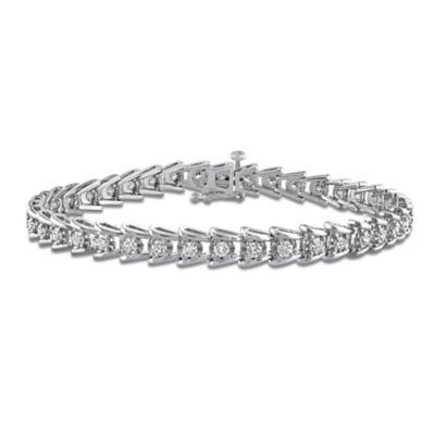 Belk & Co Lab Created Diamond Tennis Bracelet in Sterling Silver - 7 in, White