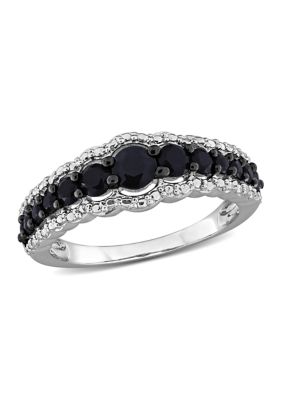 Belk & Co Black Sapphire Ring in Sterling Silver