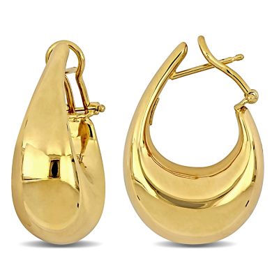 Belk & Co Puffed Hoop Earrings in 14K Yellow Gold