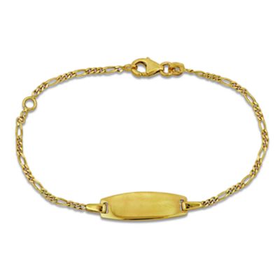 Belk & Co Kid's 1.5mm Figaro Link Chain Bracelet in 14K Yellow Gold - 4.5 + 1" Ext
