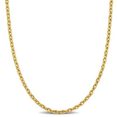 Belk & Co 1.2 mm Diamond-Cut Cable Chain Necklace in 14K Yellow Gold, 18"