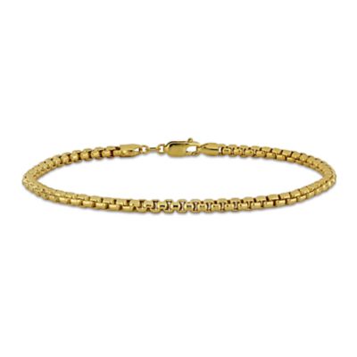 Belk & Co 4.2mm Hollow Round Box Link Chain Bracelet in 10K Yellow Gold, 9"