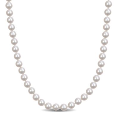 Belk & Co 6.5-7 mm Freshwater Cultured Pearl Strand Necklace in 14k Yellow Gold- 16 in