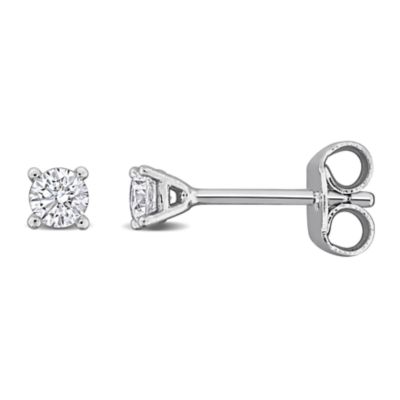 Belk & Co Lab Created Diamond Earrings in Sterling Silver, White