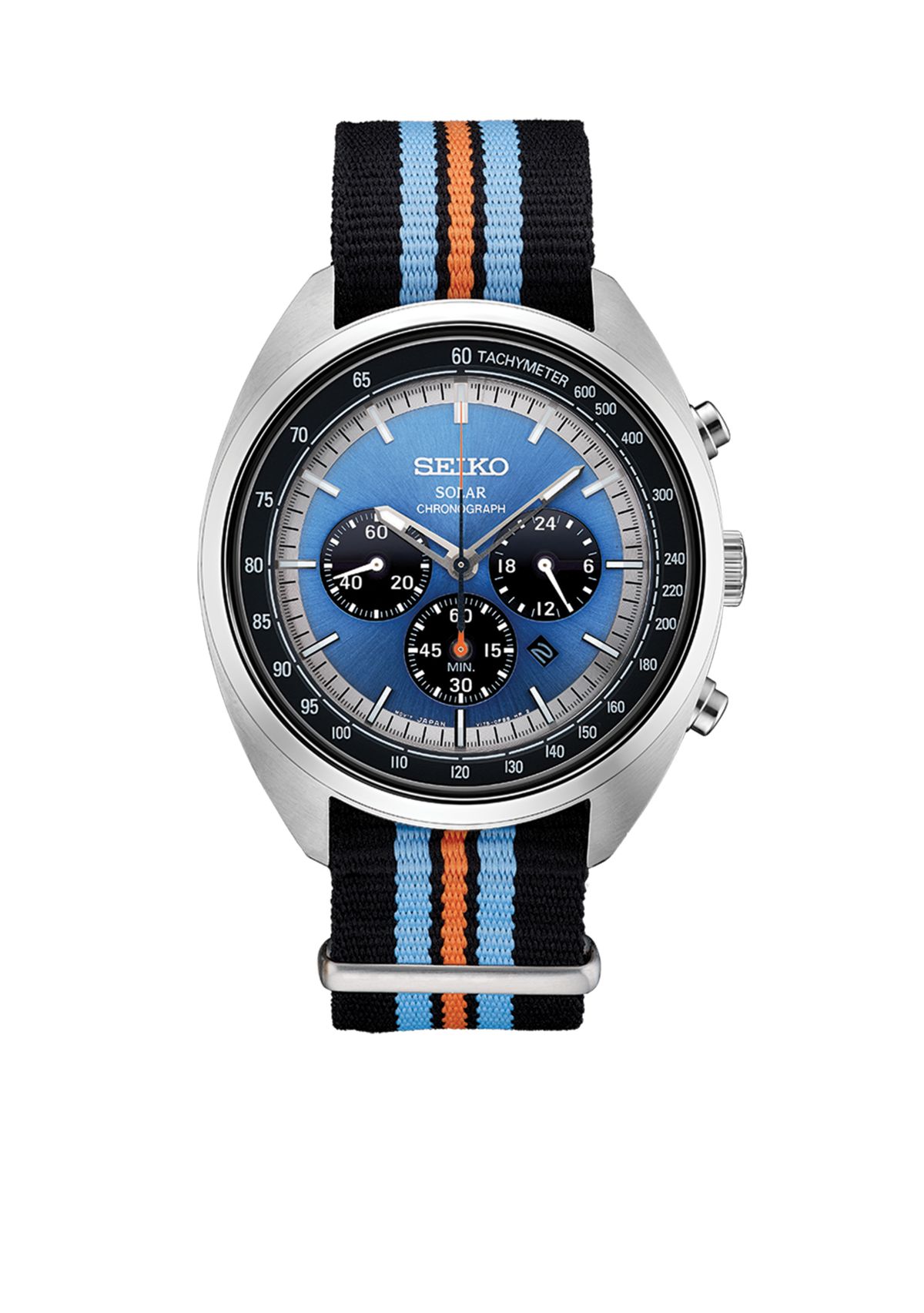 Stainless Steel Solar Chronograph Recraft Series Stripe Nylon Strap Watch