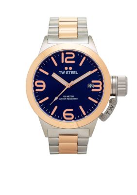 Men's Two-Tone Blue Dial Watch