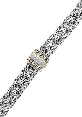 Effy 1/10 Ct. T.w. Diamond Bracelet In 14K Yellow Gold Over Sterling Silver