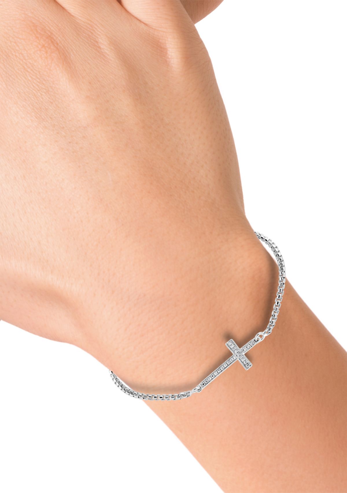 Sterling Silver Diamond Bracelet 