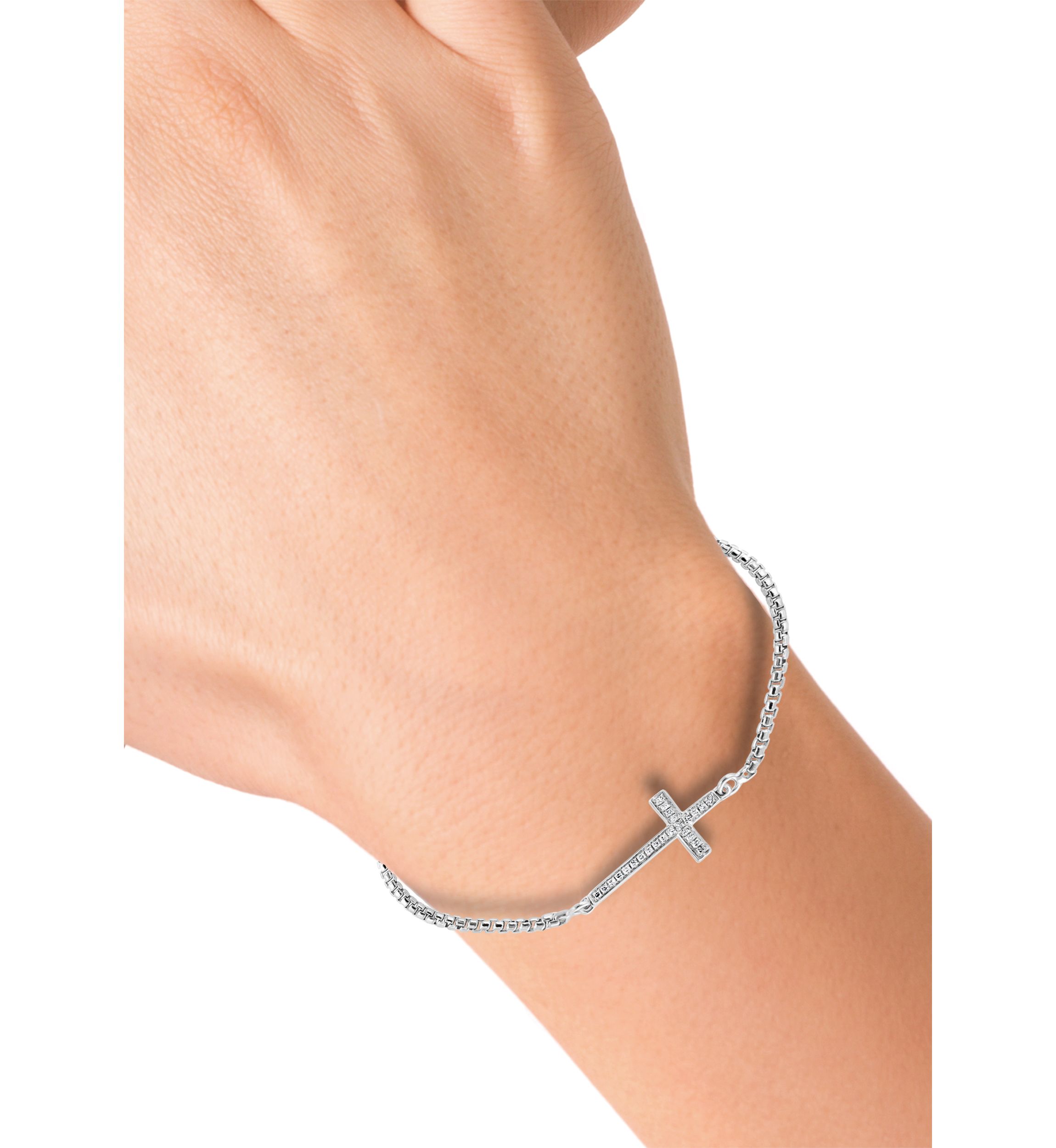 Sterling Silver Diamond Bracelet 
