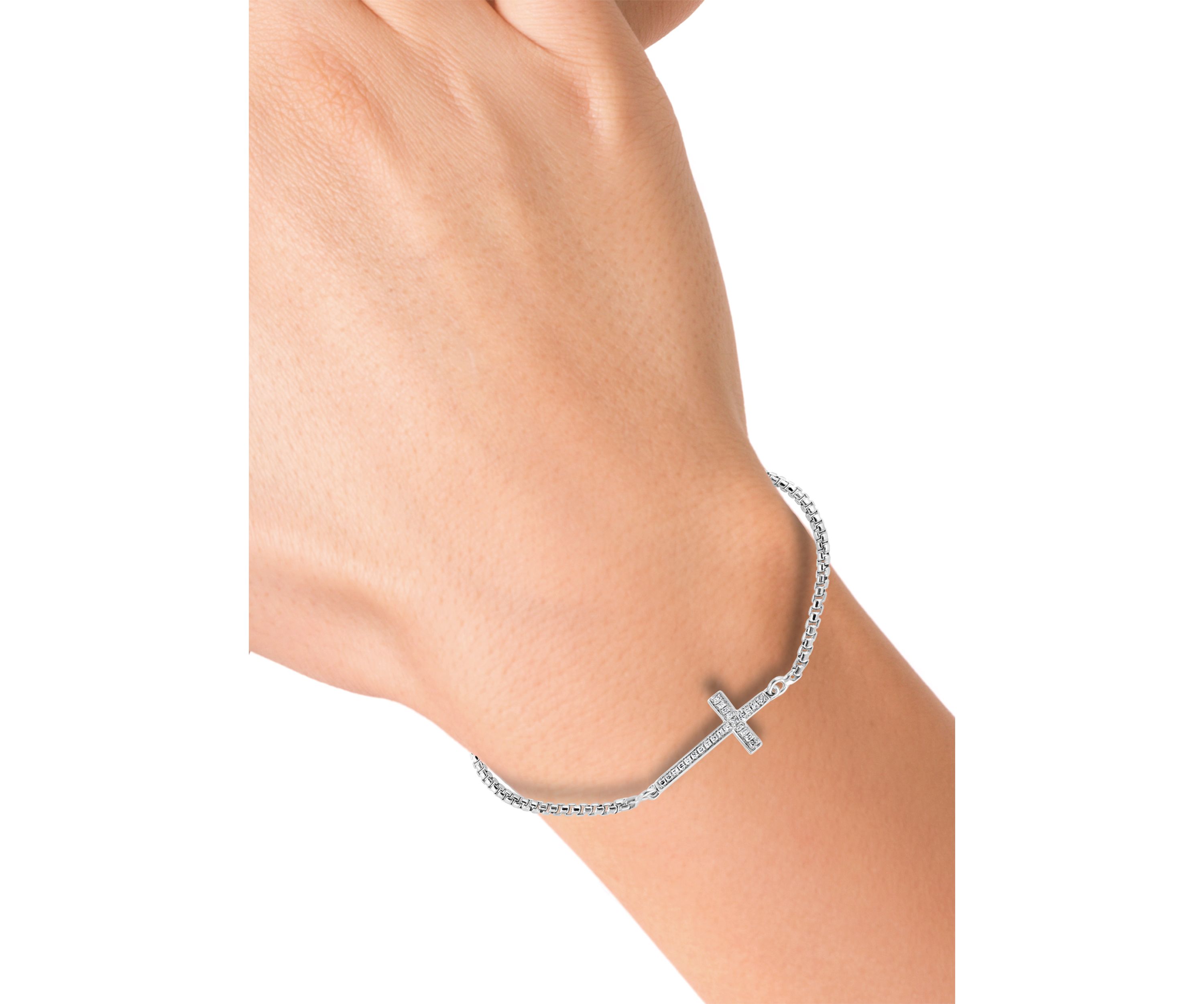 Sterling Silver Diamond Bracelet 