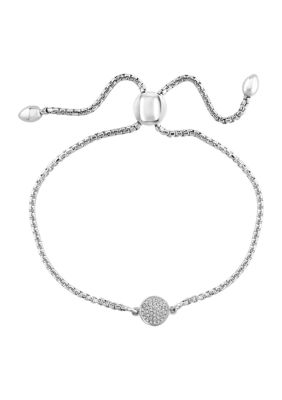 Effy 1/10 Ct. T.w. Diamond Cable Bolo Bracelet In Sterling Silver