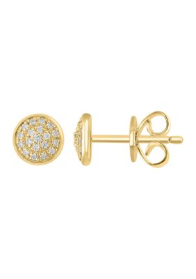 Effy 1/8 ct. t.w. Diamond Earrings in 14K Yellow Gold Over Sterling Silver -  5400451FEA0T908DD