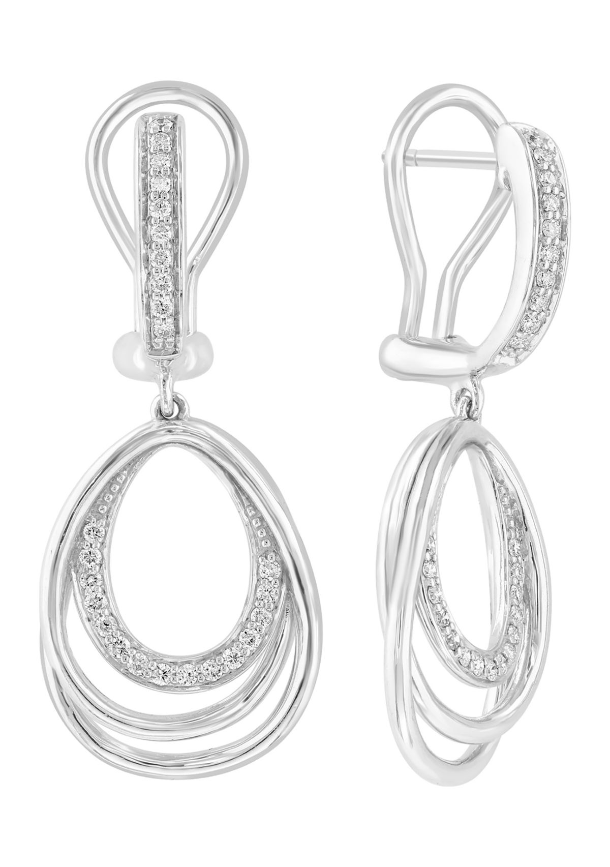 1/3 ct. t.w. Diamond Pear Earrings in Sterling Silver