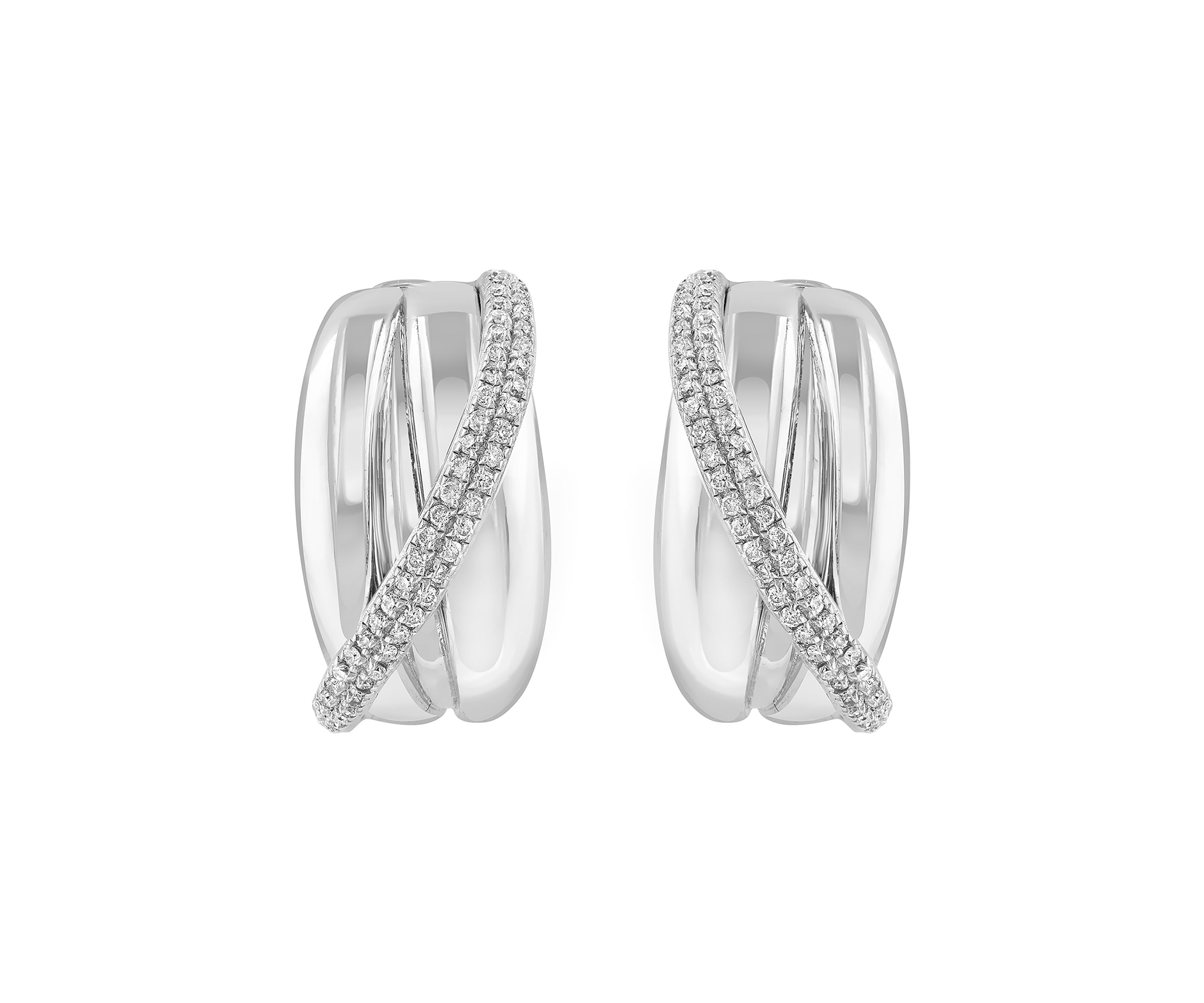 1/3 ct. t.w. Diamond Hoop Earrings in Sterling Silver