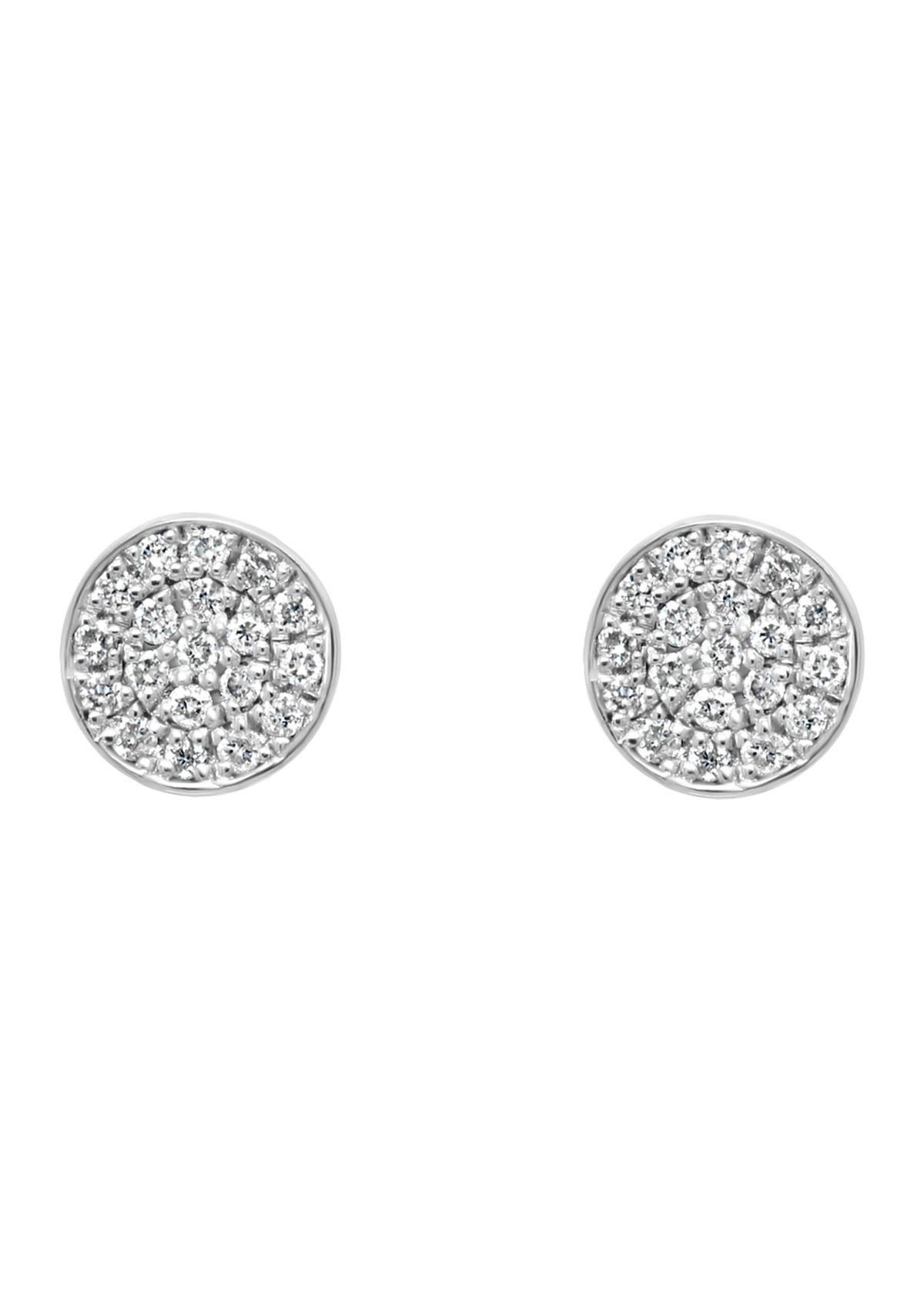 Sterling Silver Diamond Earrings