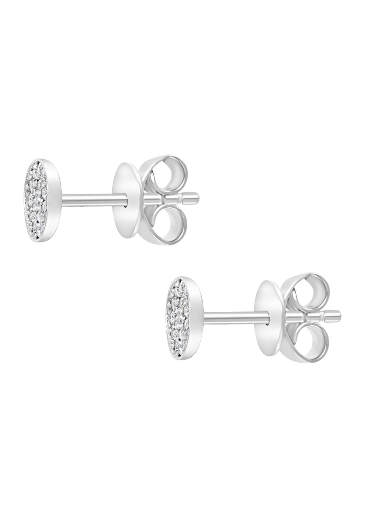 Sterling Silver Diamond Earrings