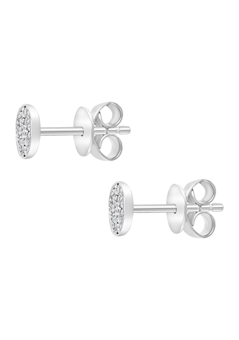 Sterling Silver Diamond Earrings