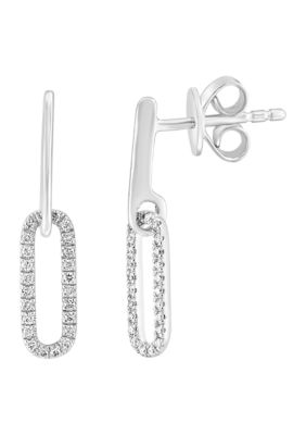 Effy 925 Sterling Silver Diamond Earrings