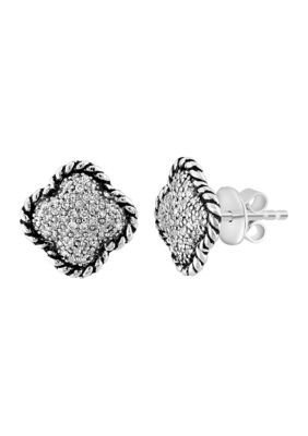 Effy Sterling Silver Diamond Earrings