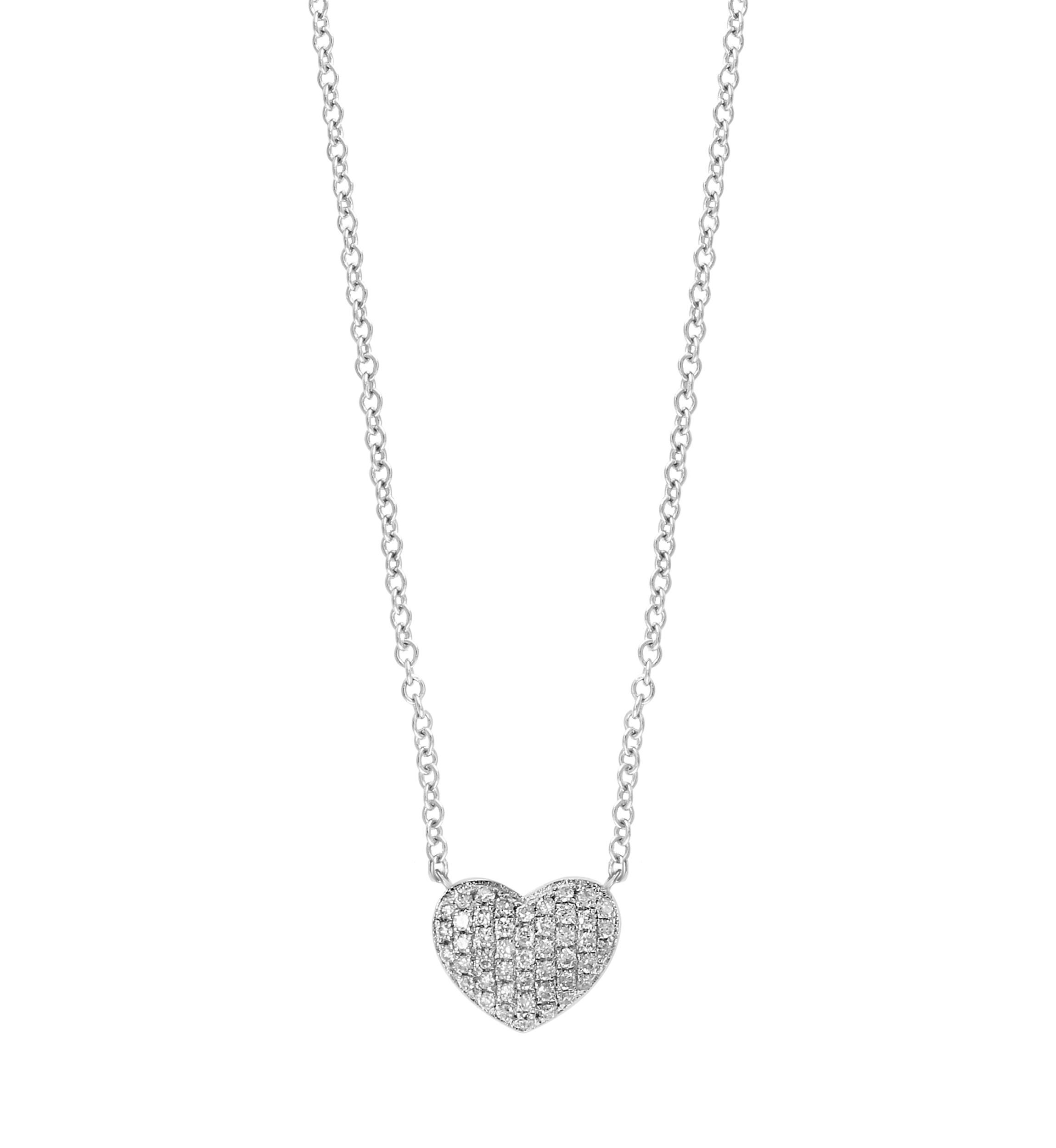 1/8 ct. t.w. Diamond Heart Necklace in Sterling Silver 
