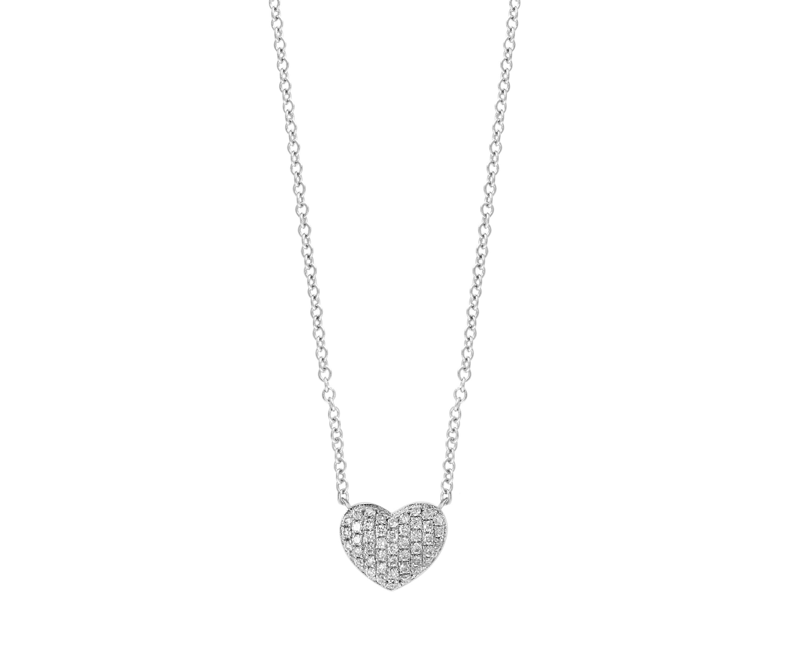 1/8 ct. t.w. Diamond Heart Necklace in Sterling Silver 