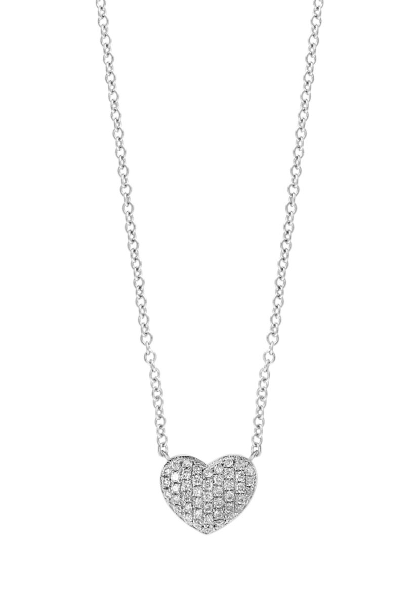 1/8 ct. t.w. Diamond Heart Necklace in Sterling Silver 