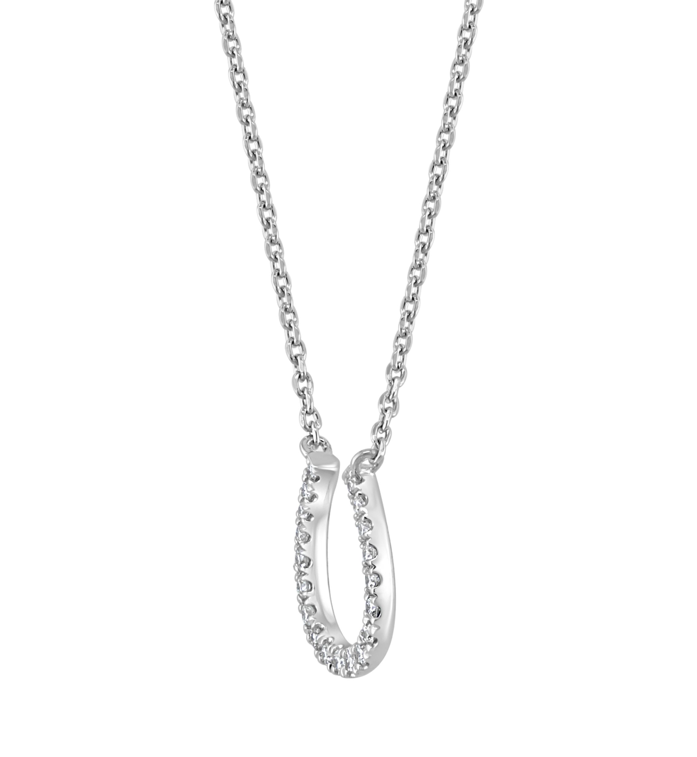 1/8 ct. t.w. Diamond Horseshoe Necklace in Sterling Silver