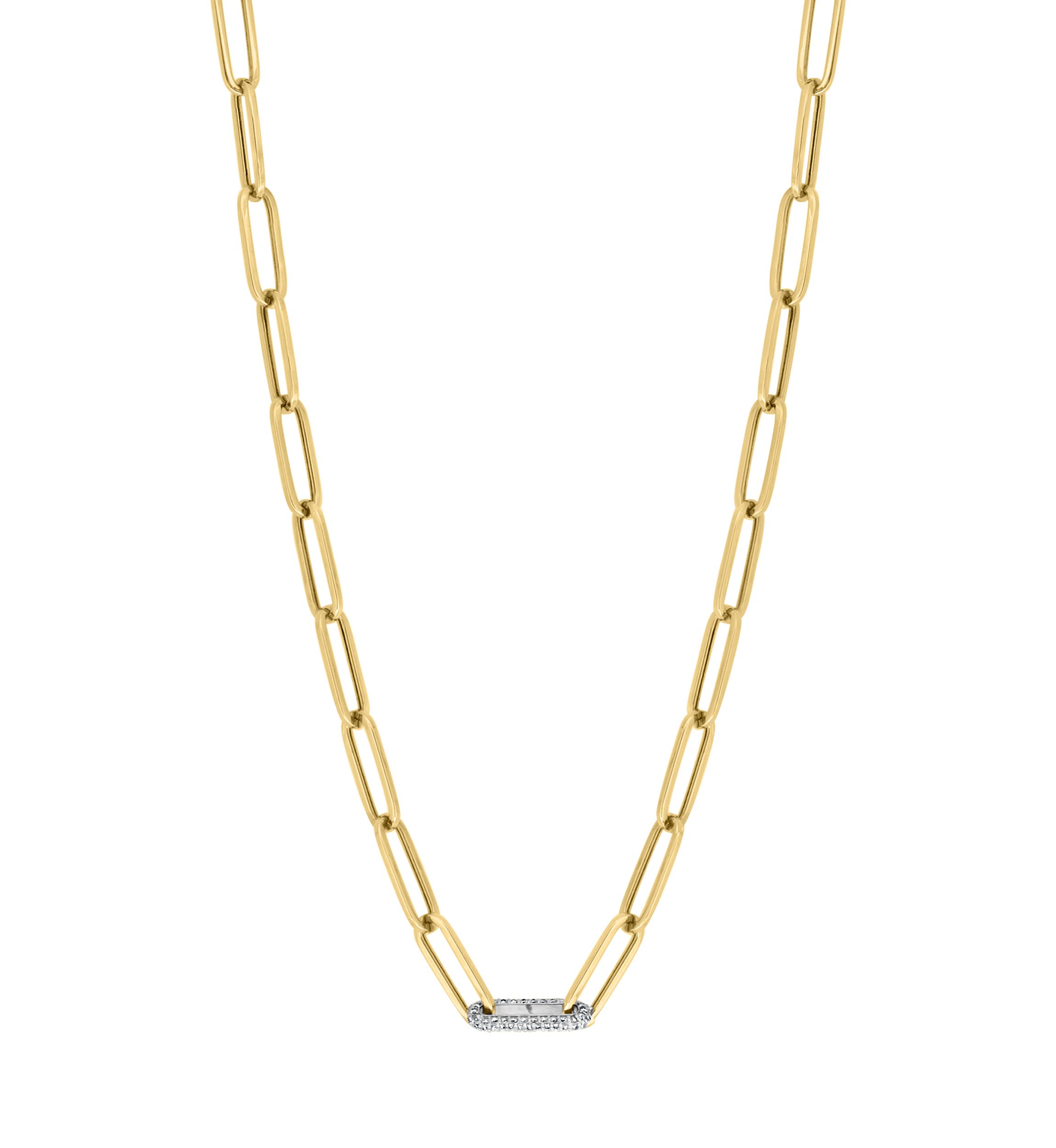 1/4 ct. t.w. Diamond Paperclip Necklace in Gold Over Sterling Silver