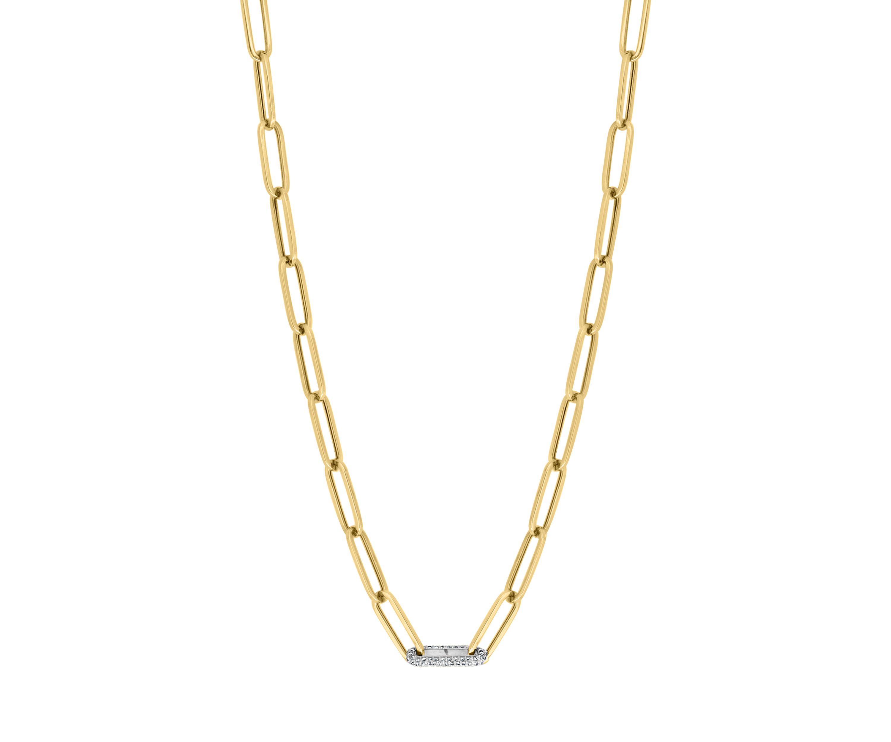 1/4 ct. t.w. Diamond Paperclip Necklace in Gold Over Sterling Silver