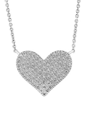 Effy Diamond Heart Necklace In Sterling Silver