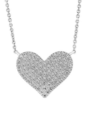 Effy Diamond Heart Necklace in Sterling Silver
