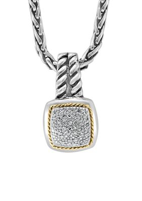 Effy Sterling Silver/18K Yellow Gold Diamond Pendant Necklace