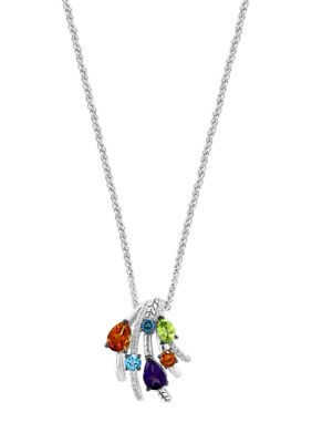Effy Sterling Silver Diamond Periodt Pendant, 16 in