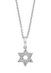 1/10 ct. t.w. Diamond Star of David Pendant Necklace in Sterling Silver