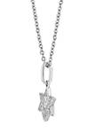 1/10 ct. t.w. Diamond Star of David Pendant Necklace in Sterling Silver