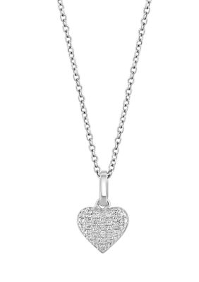 Effy 1/10 Ct. T.w. Diamond Heart Pendant Necklace In Sterling Silver, 16 In -  0617892798559