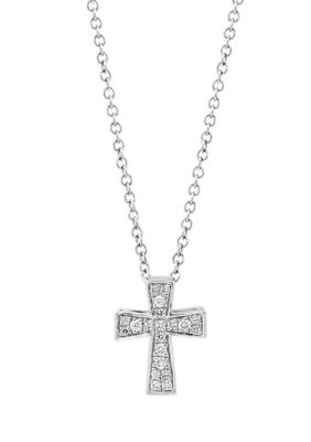 Effy Diamond Cross Pendant Necklace In Sterling Silver