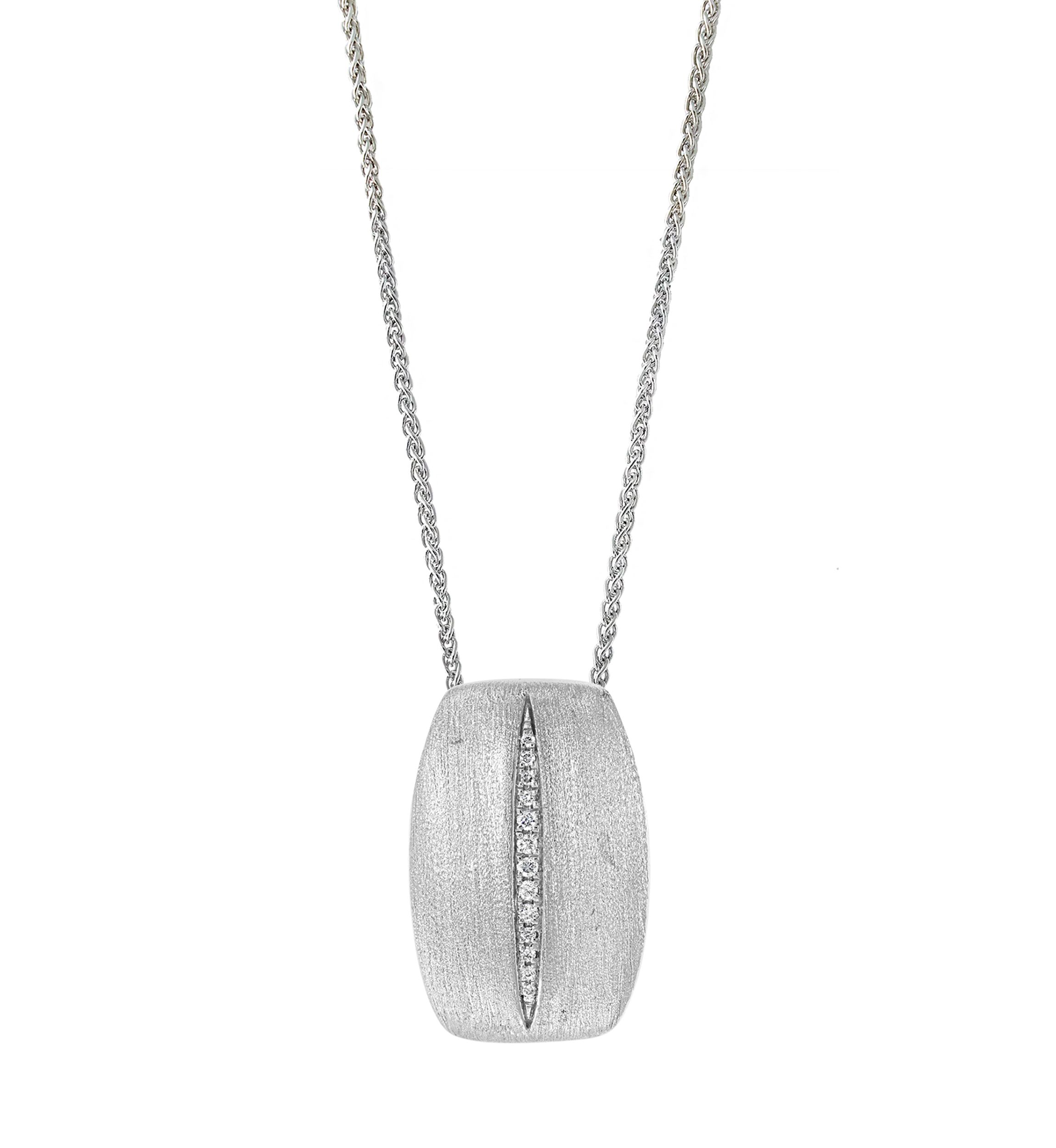 Sterling Silver Diamond Pendant Necklace