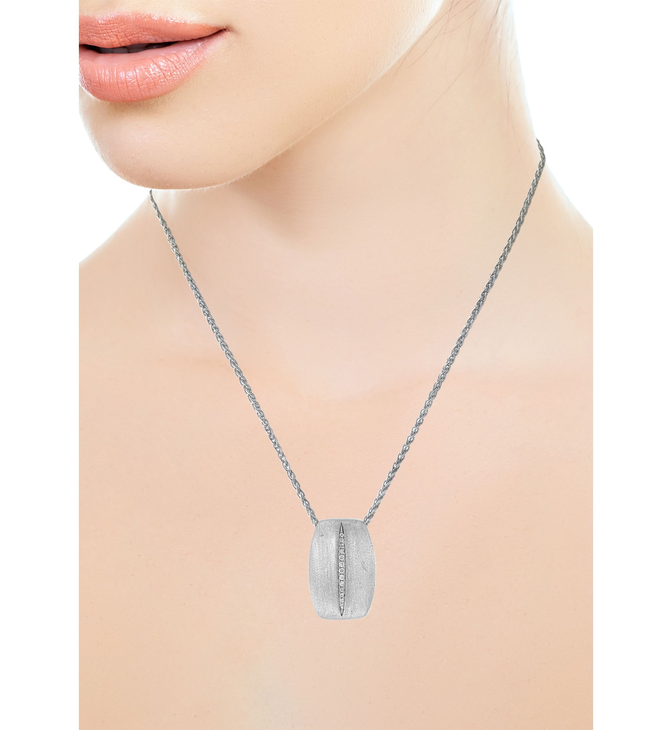 Sterling Silver Diamond Pendant Necklace