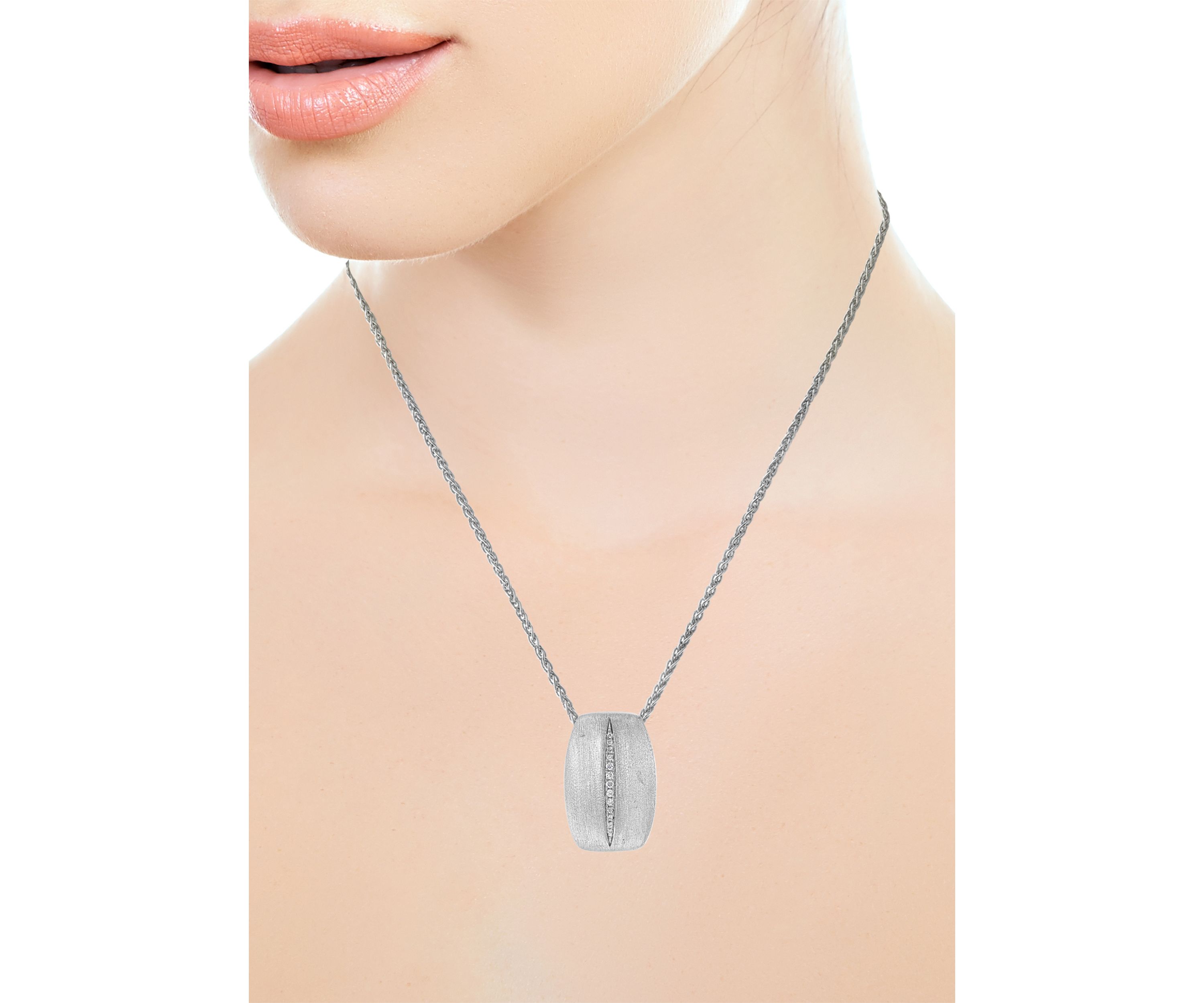 Sterling Silver Diamond Pendant Necklace