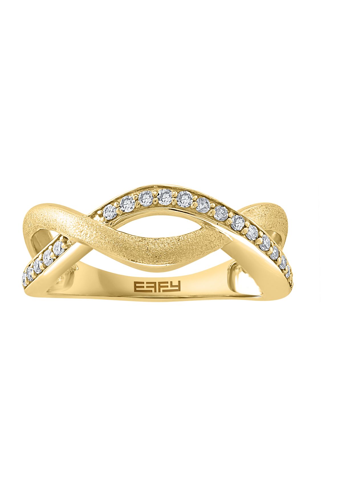 Sterling Silver 14K Gold Plated Diamond Ring 