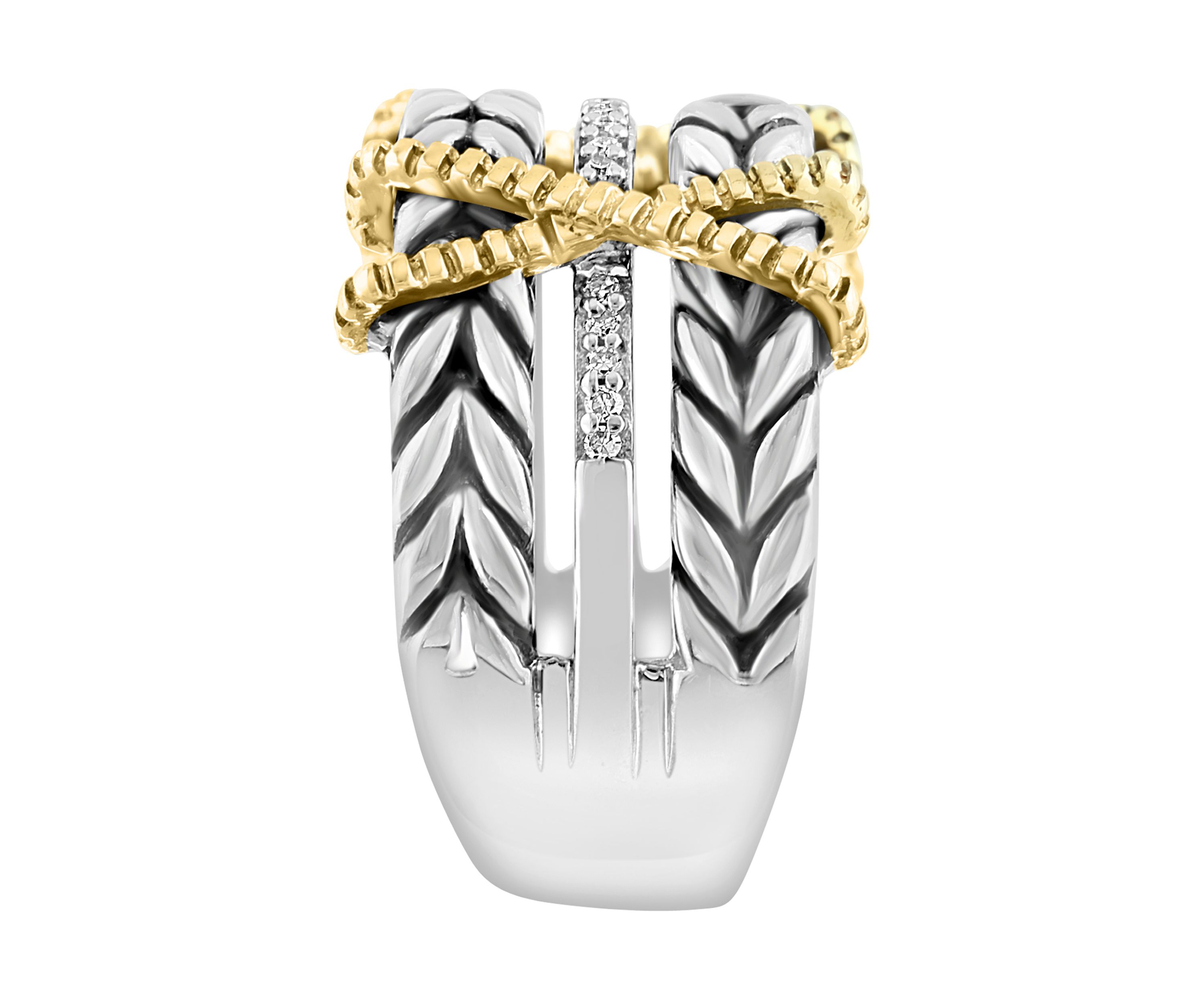 Sterling Silver/18K Yellow Gold Diamond Ring 