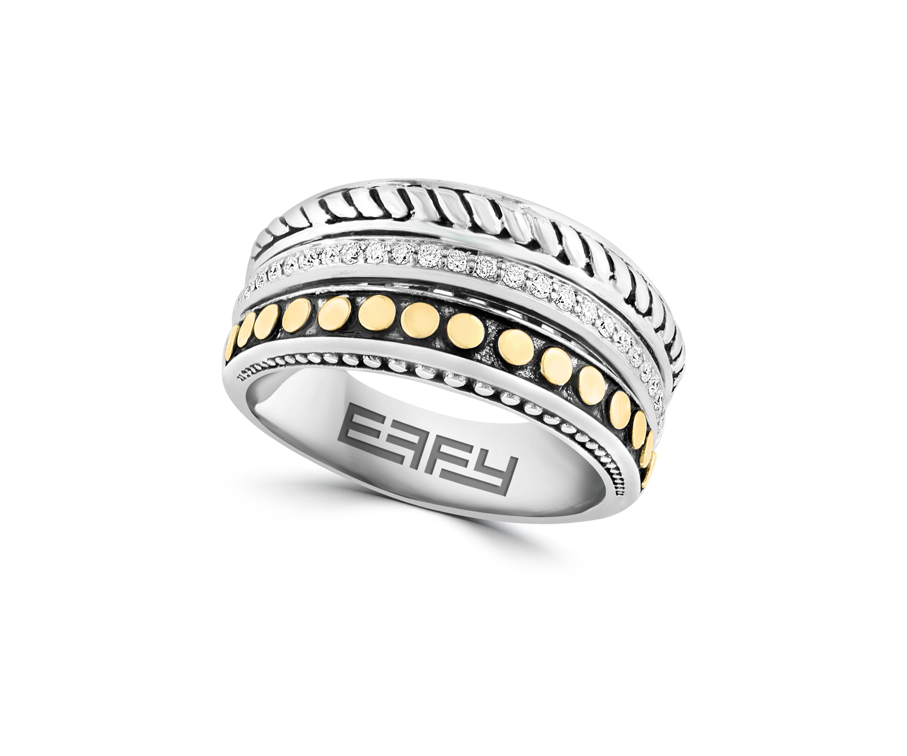 1/5 ct. t.w. Diamond Ring in 18K Yellow Gold and Sterling Silver